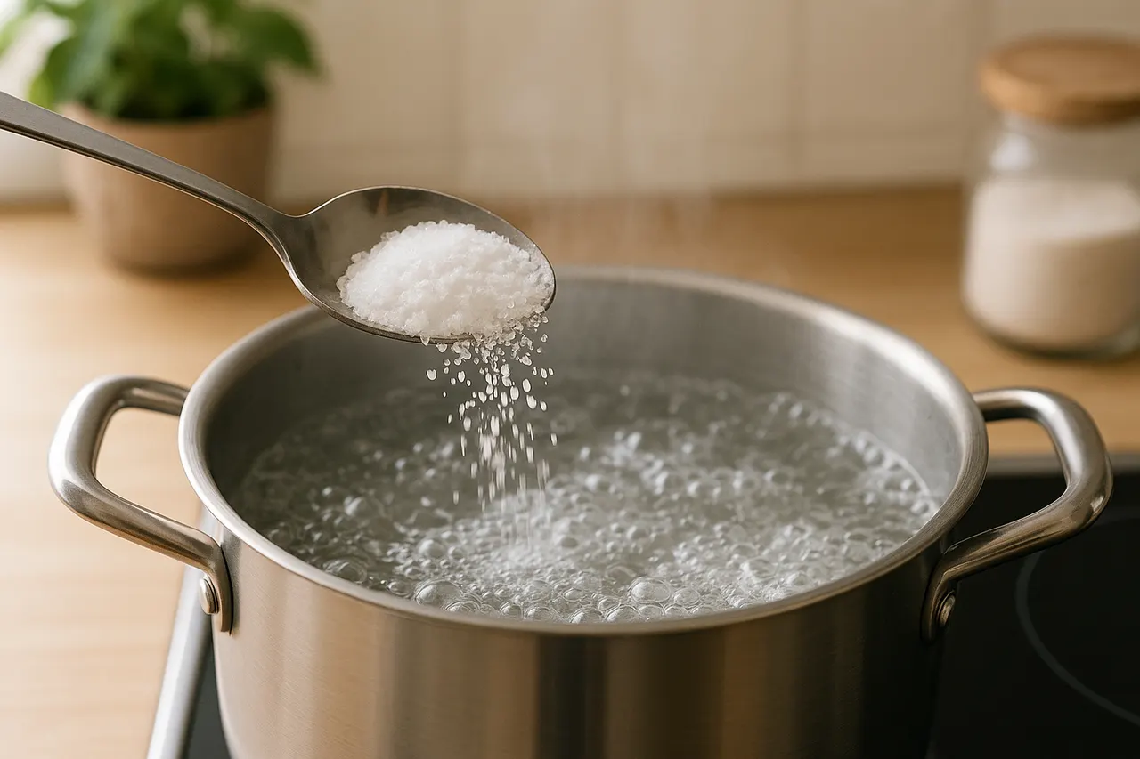 How to blanch and shock vegetables for bright color and texture — Step 2: Salt the boiling water