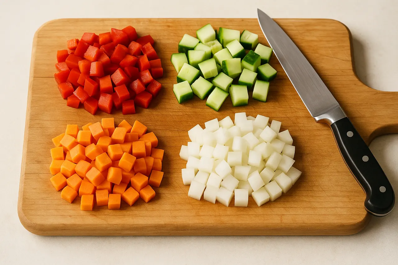 How to blanch and shock vegetables for bright color and texture — Step 3: Prepare vegetables uniformly