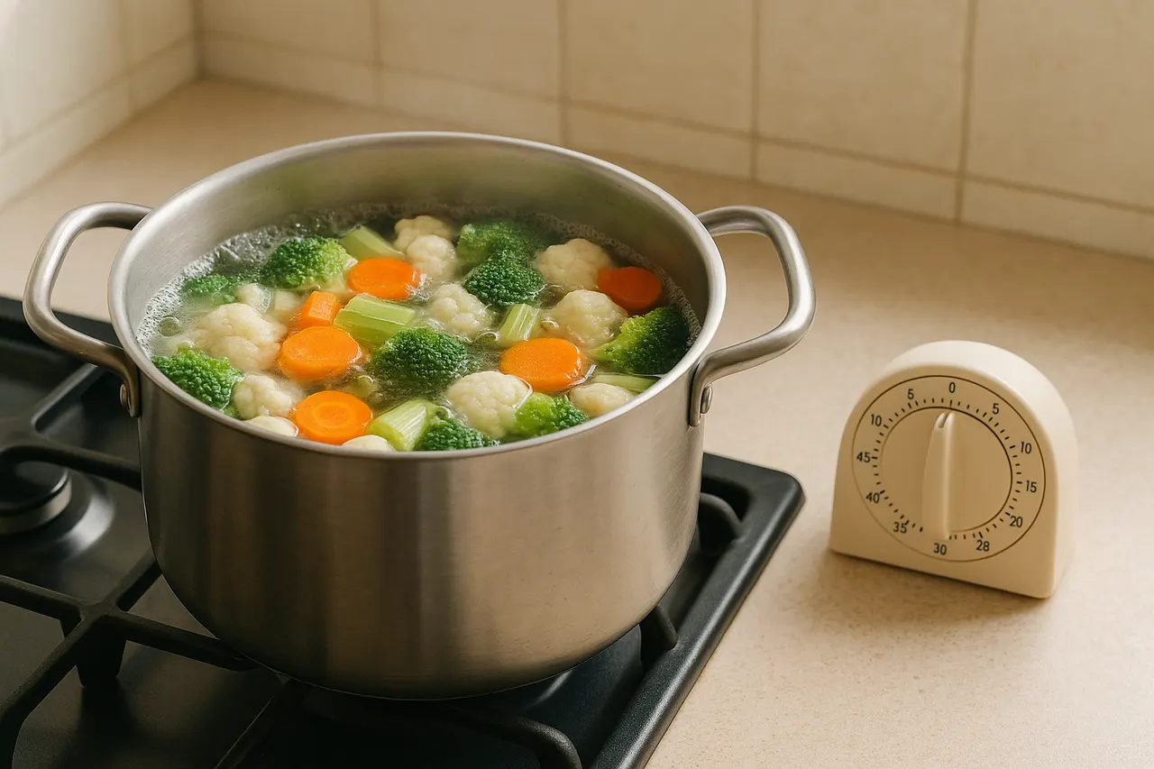 How to blanch and shock vegetables for bright color and texture — Step 5: Blanch in measured batches