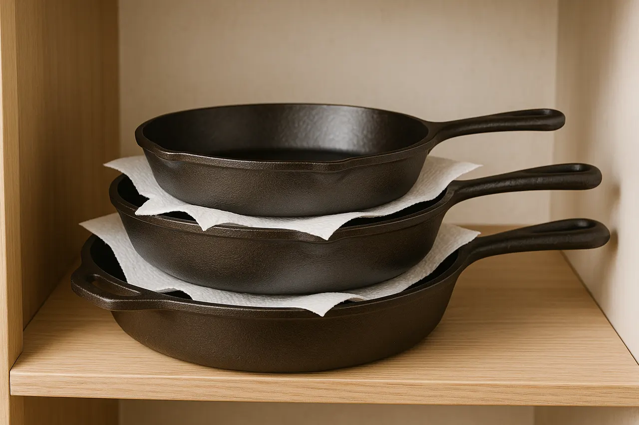 How to clean and season a cast iron skillet — Step 7: Store and maintain routinely