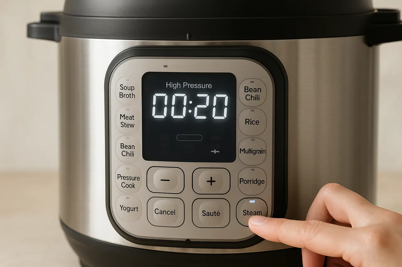 How to cook dried beans in a pressure cooker/Instant Pot — Step 5: Set pressure and time