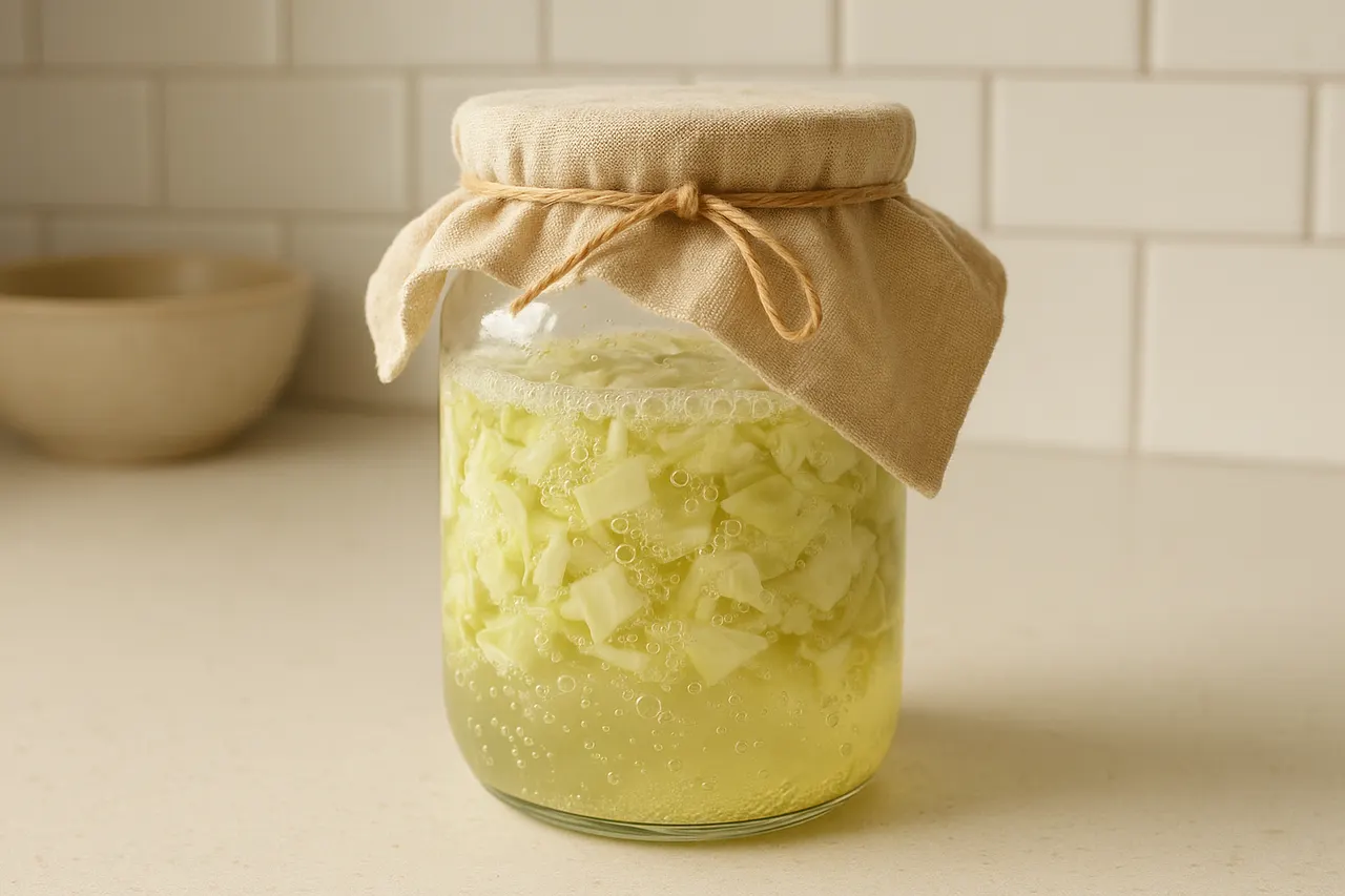 How to ferment vegetables at home (sauerkraut or kimchi) — Step 6: Seal and ferment at room temperature