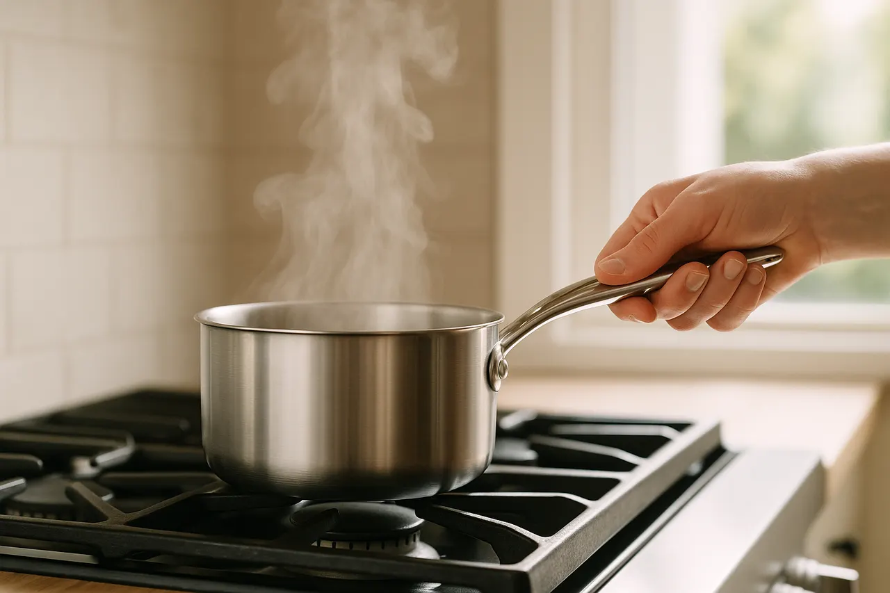 How to fix a curdled sauce (like hollandaise or butter sauce) — Step 1: Remove from heat immediately