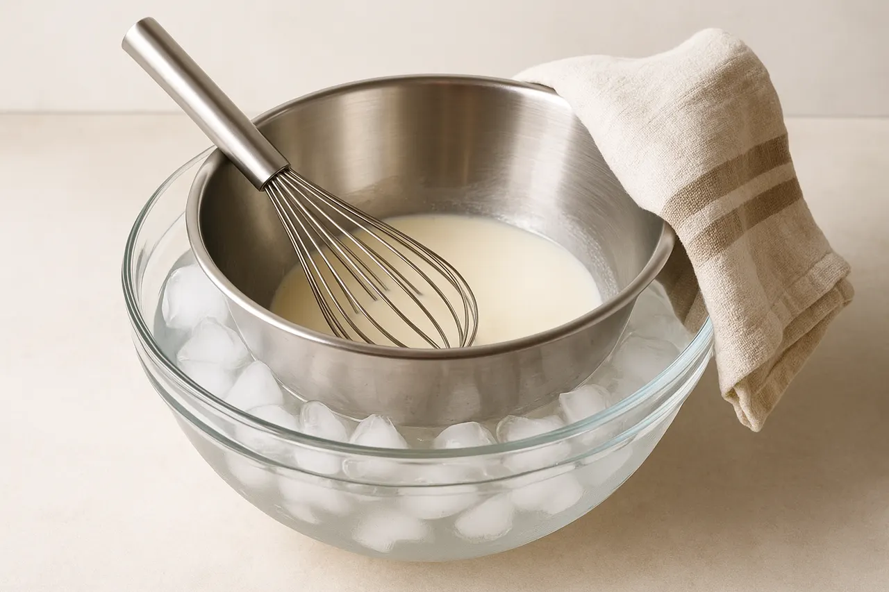 How to fix a curdled sauce (like hollandaise or butter sauce) — Step 3: Use an ice bath to cool quickly