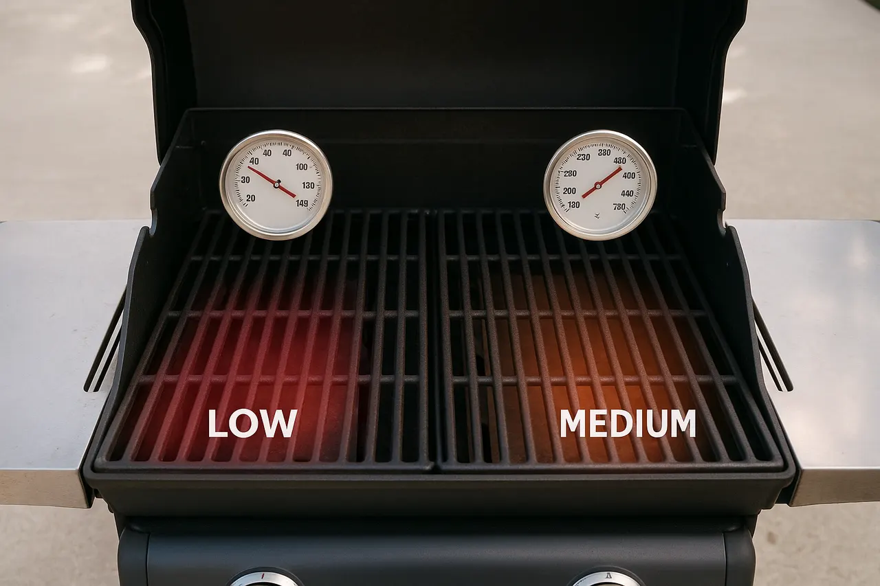 How to grill vegetables without burning them — Step 5: Preheat and control the grill