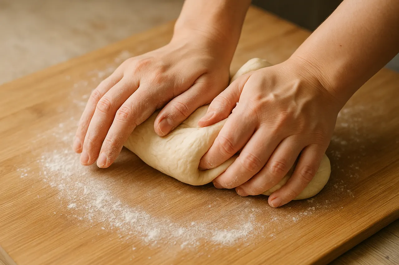 How to knead bread dough by hand effectively — Step 3: Use the heel-and-fold motion
