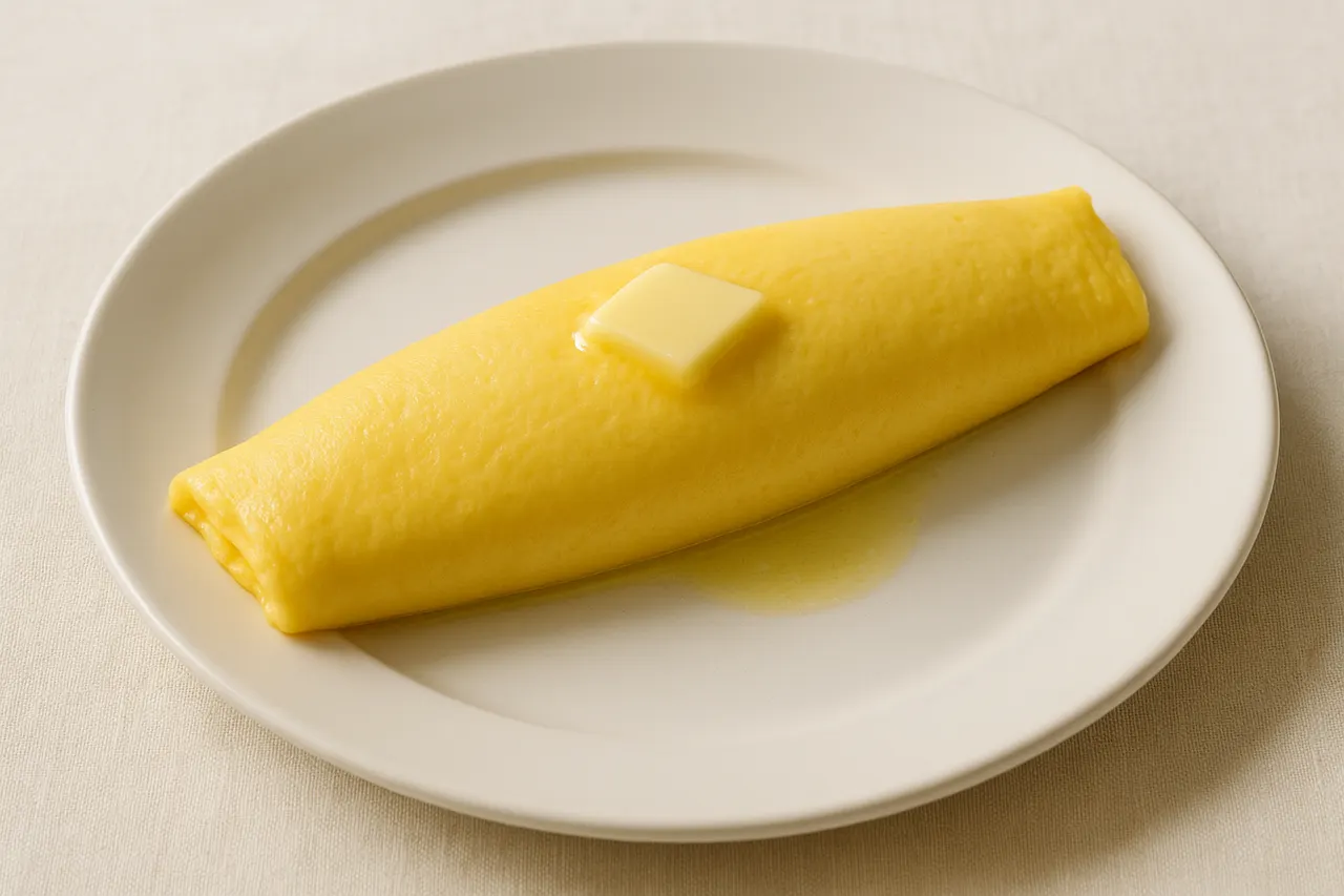 How to make a classic French omelette — Step 7: Slide onto plate and finish