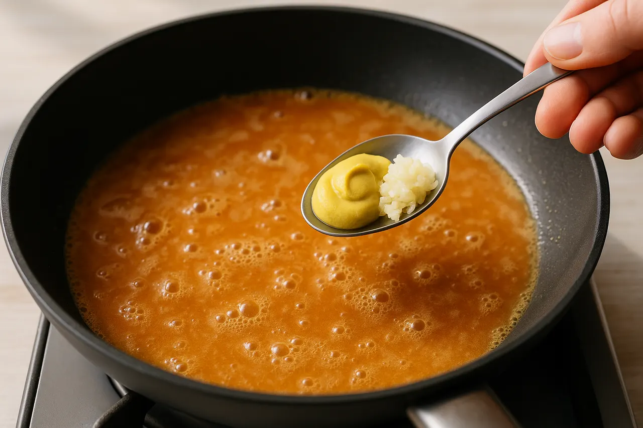How to make a quick pan sauce after cooking meat — Step 5: Season and aromatics
