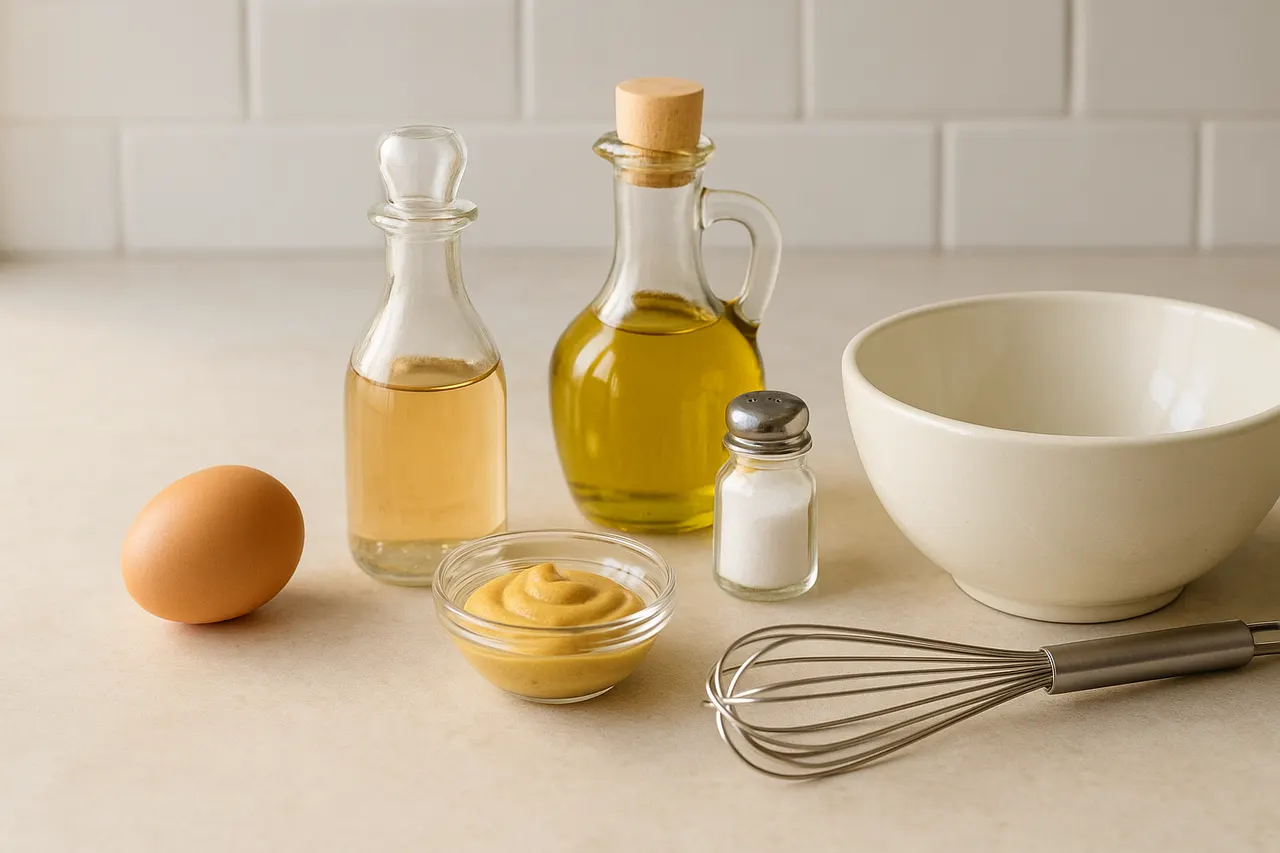 How to make homemade mayonnaise from scratch — Step 1: Gather fresh ingredients and tools