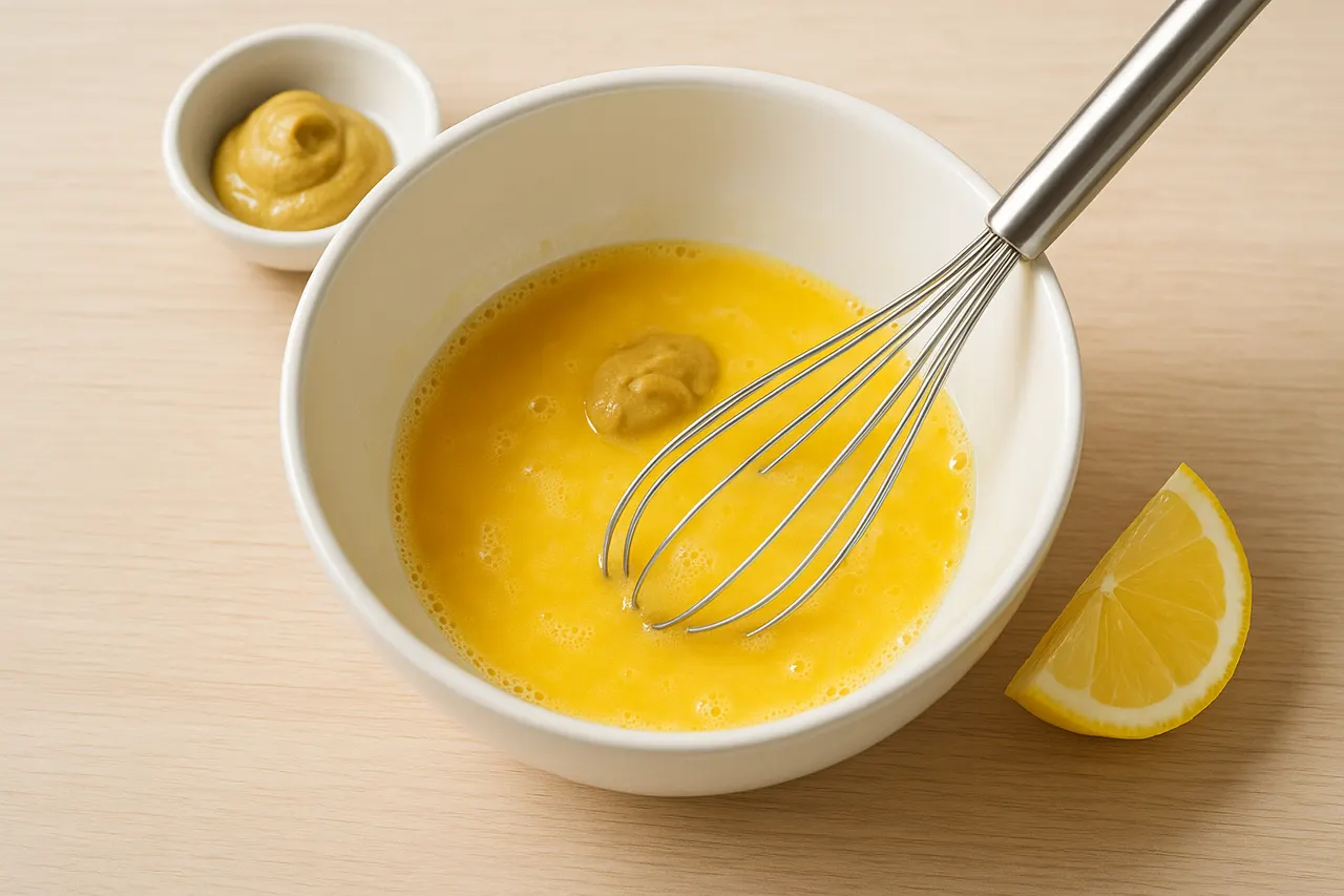 How to make homemade mayonnaise from scratch — Step 2: Prepare the egg base