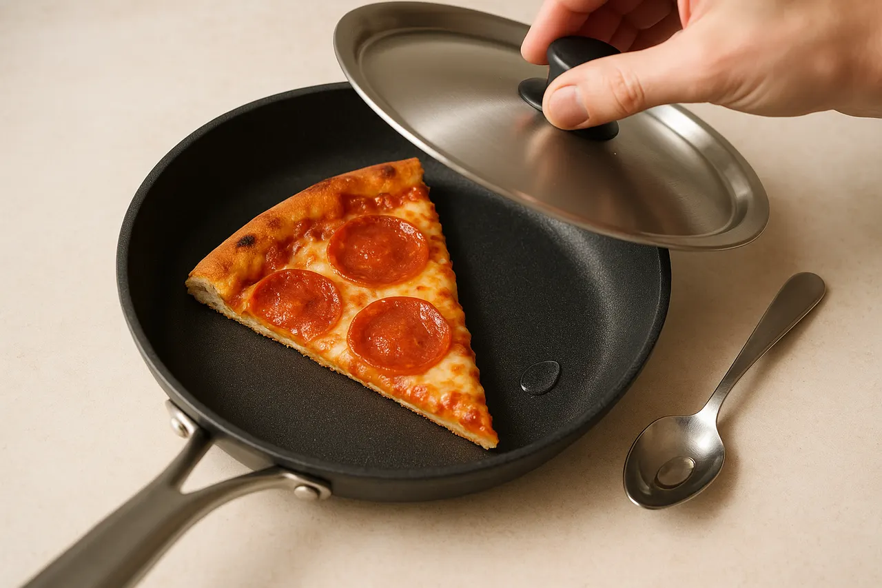 How to reheat pizza so the crust stays crispy — Step 3: Add a few drops of water