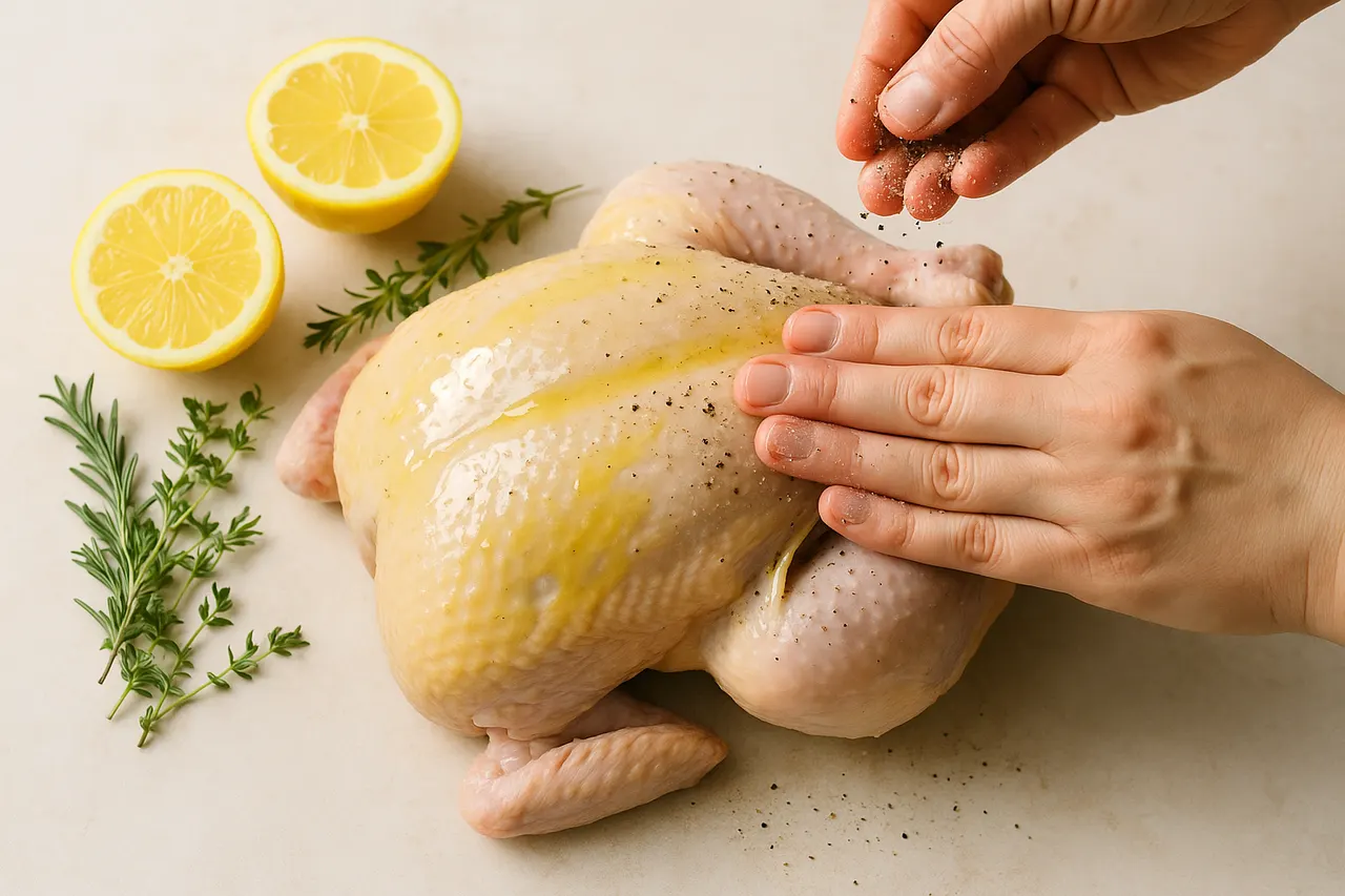 How to roast a whole chicken in the oven — Step 3: Season simply and effectively