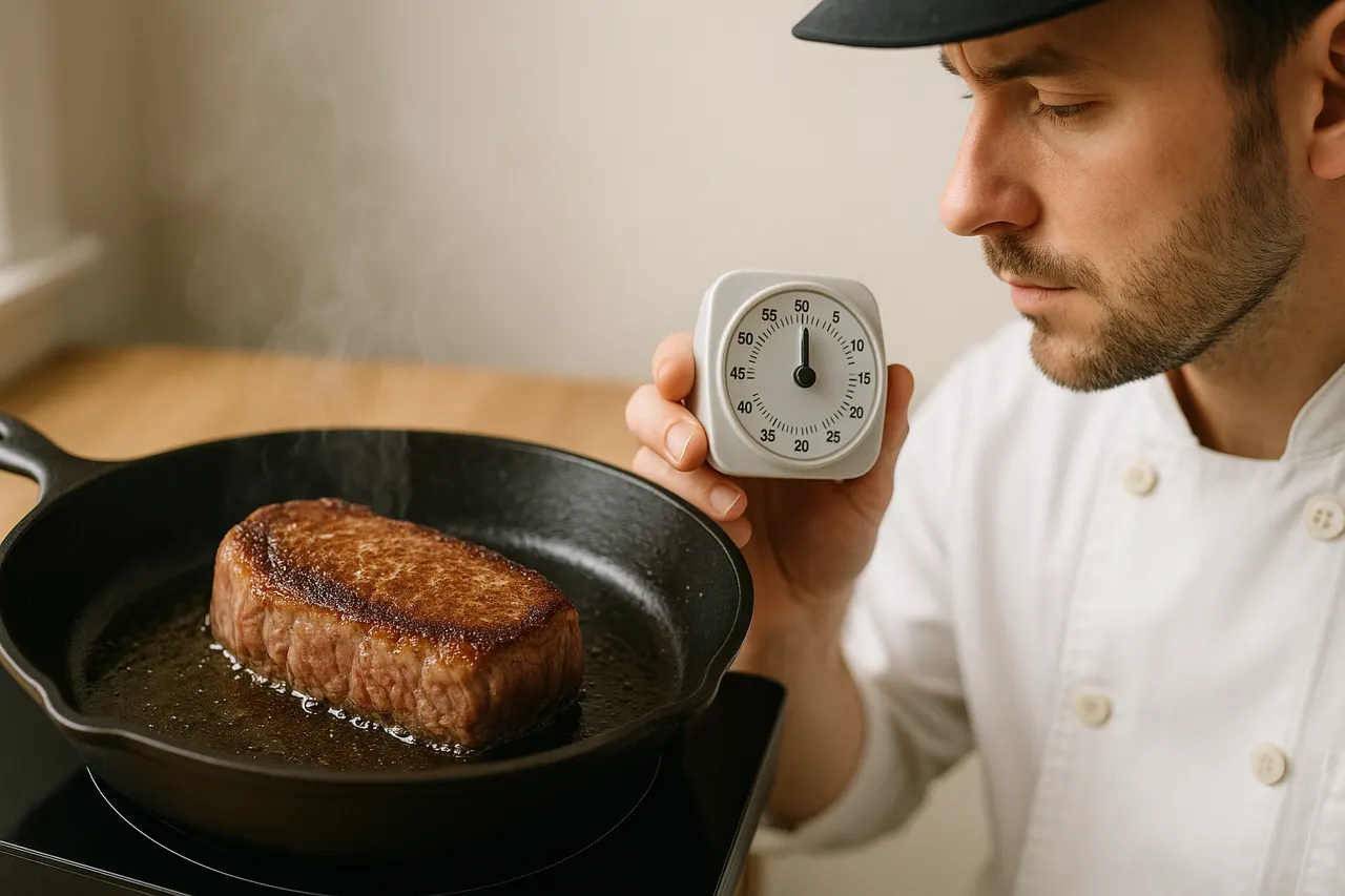 How to sear a steak to get a perfect crust — Step 6: Sear without moving 2–3 minutes per side