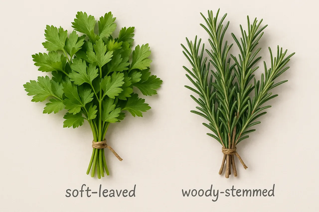 How to store fresh herbs to keep them longer — Step 1: Identify herb type first