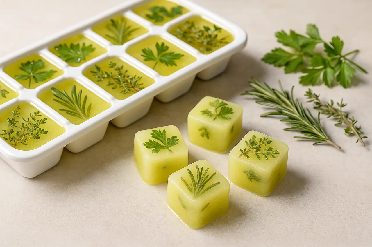How to store fresh herbs to keep them longer — Step 7: Freeze herbs and oil cubes