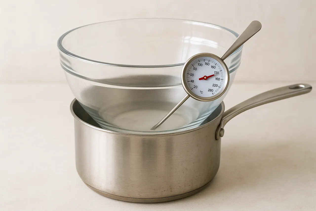 How to temper chocolate for a glossy, snap finish — Step 3: Melt chocolate gently