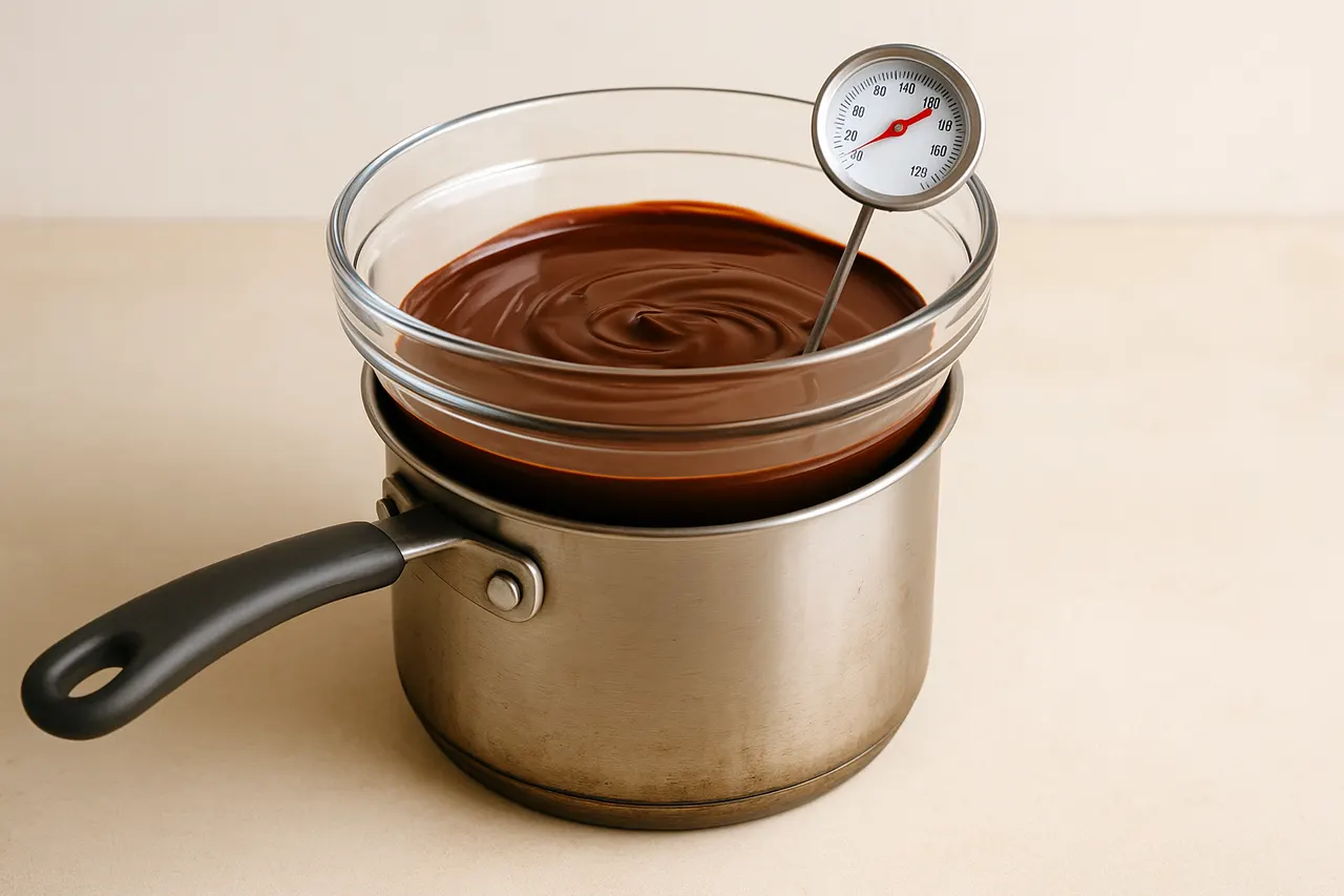 How to temper chocolate for a glossy, snap finish — Step 6: Keep at working temperature