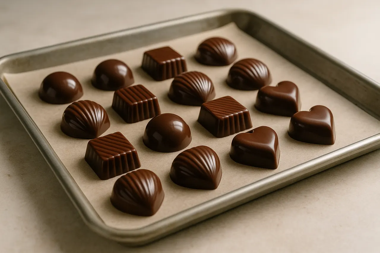 How to temper chocolate for a glossy, snap finish — Step 7: Set and store finished pieces